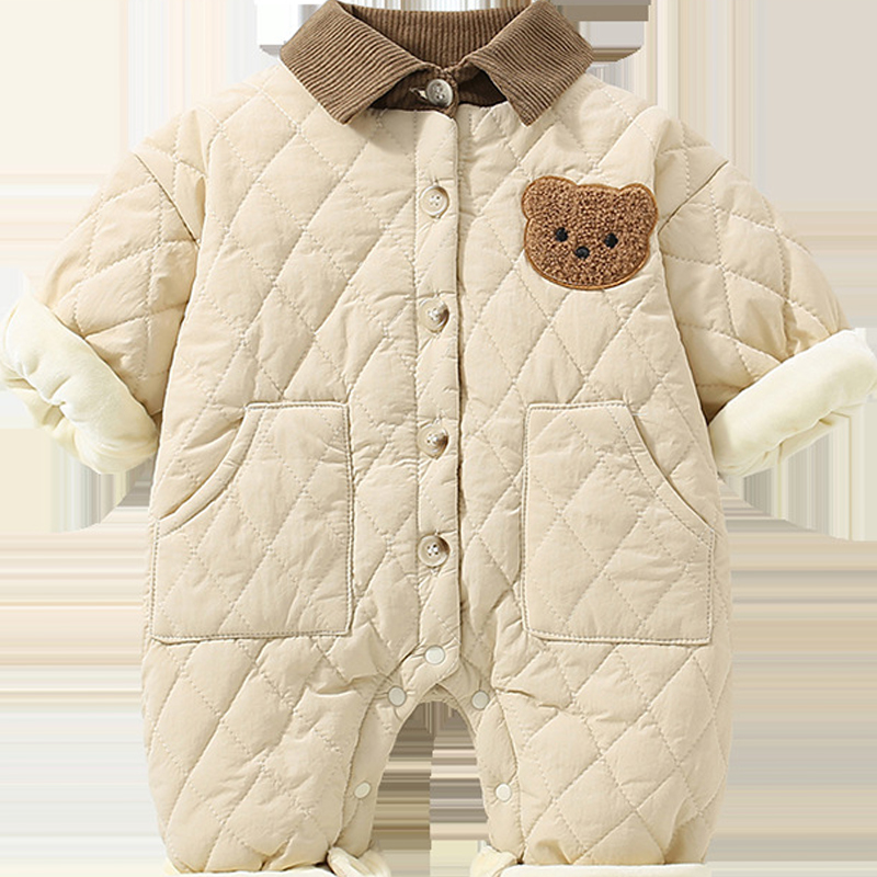 Baby Polo Quilted Bear Rompers