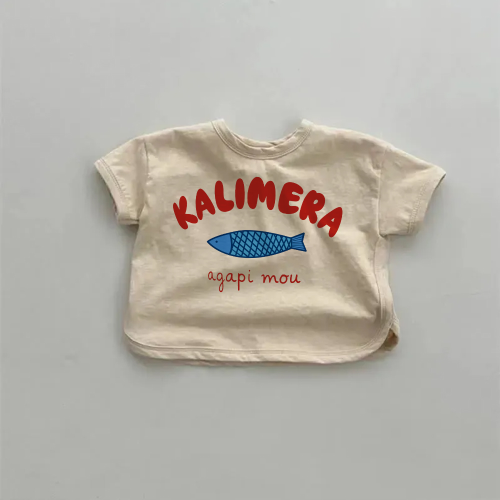 KALIMERA Baby Sardines Comfort Solid Color Simple T-shirt