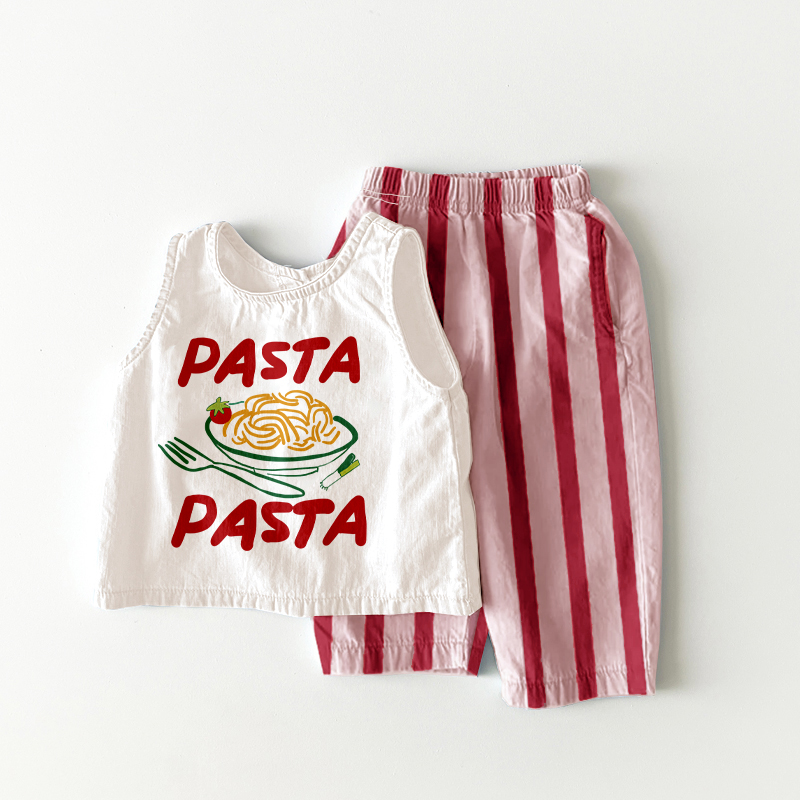 PASTA PASTA Baby & Kids Pink Stripe 2 Piece Set