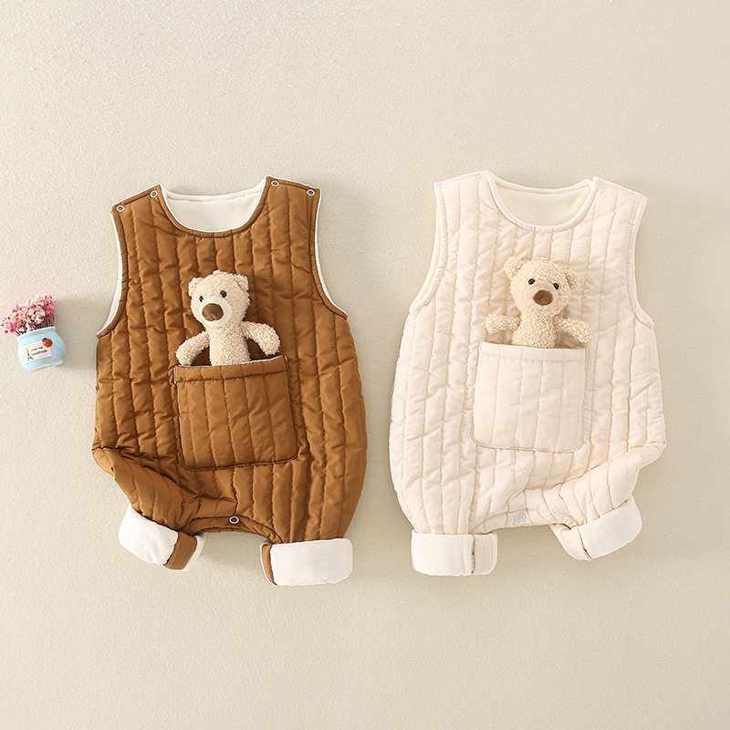 Baby Bear Doll Quilted Rompers