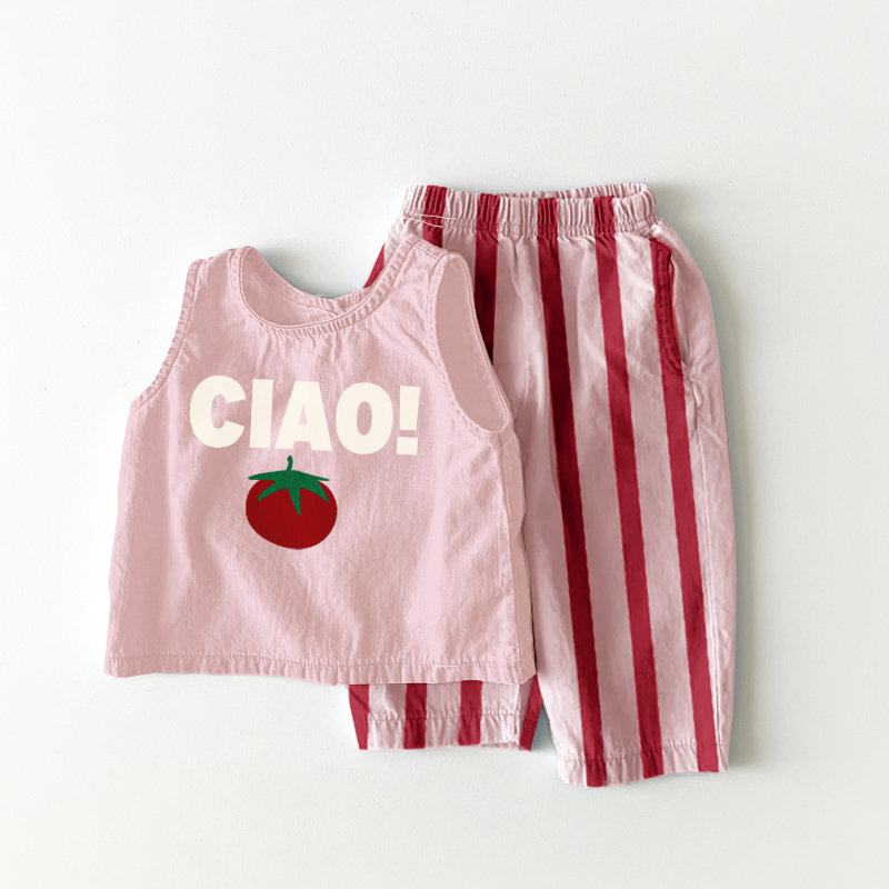CIAO! Baby Toddler Tomato Stripe 2 Piece