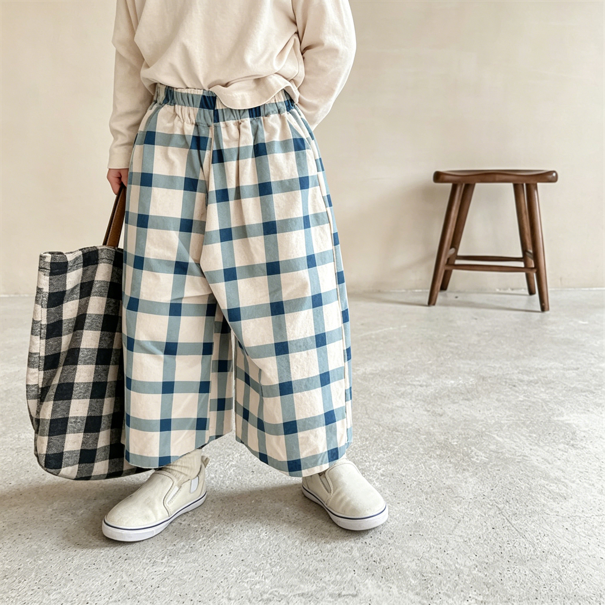 Baby & Kids Plaid Printing Pants
