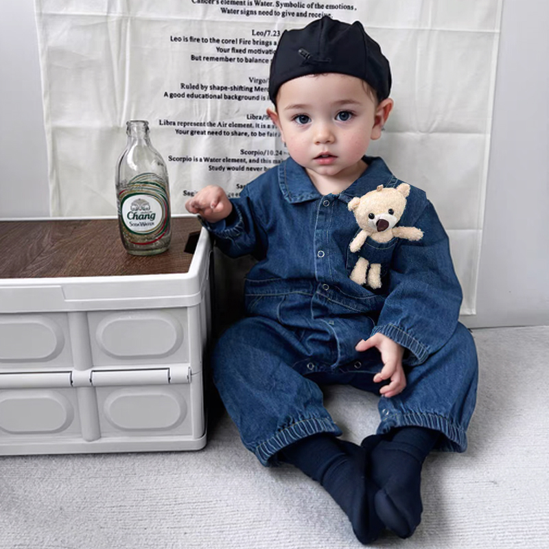 Baby Lovely Bear Polo Collar Romper