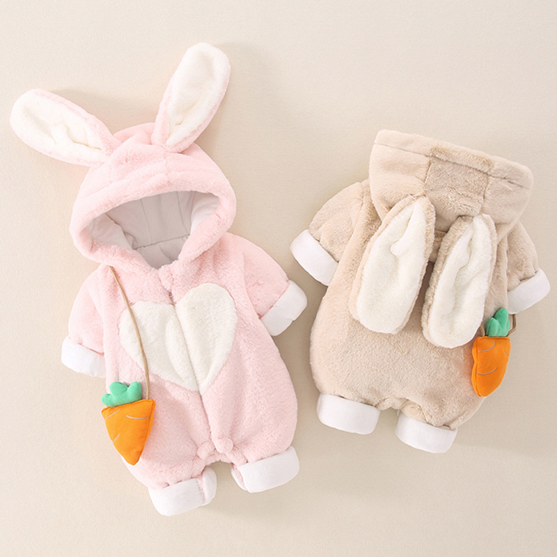Baby Plush Bunny Hooded Romper