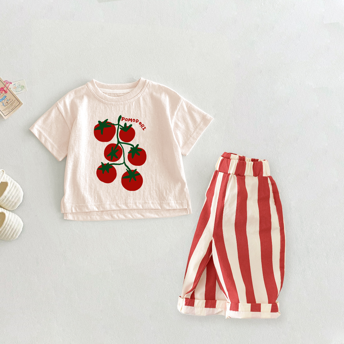 POMPDORI Baby 2-Piece Tomato Casual Pants Set