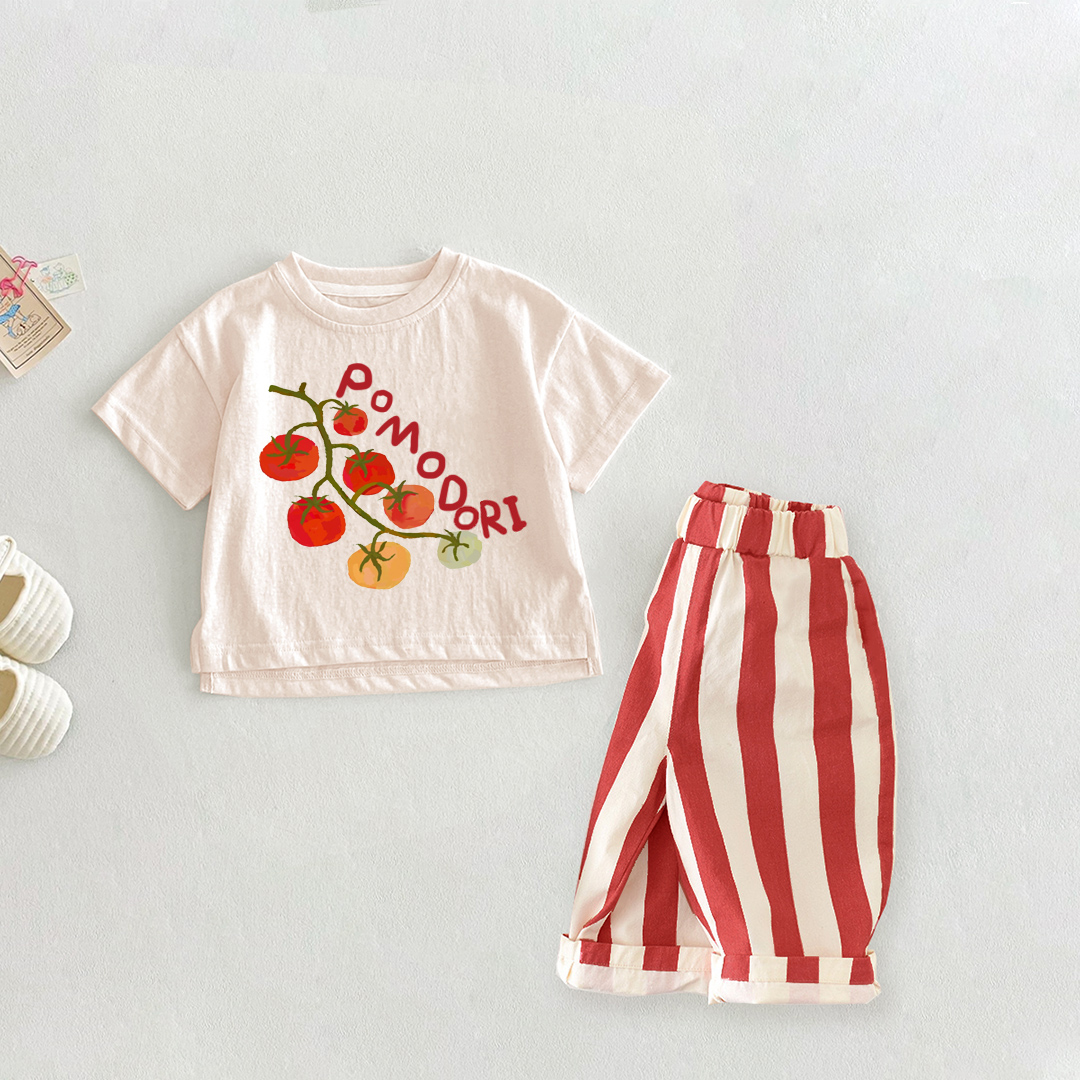 POMODORI Baby 2-Piece Tomato Casual Pants Set