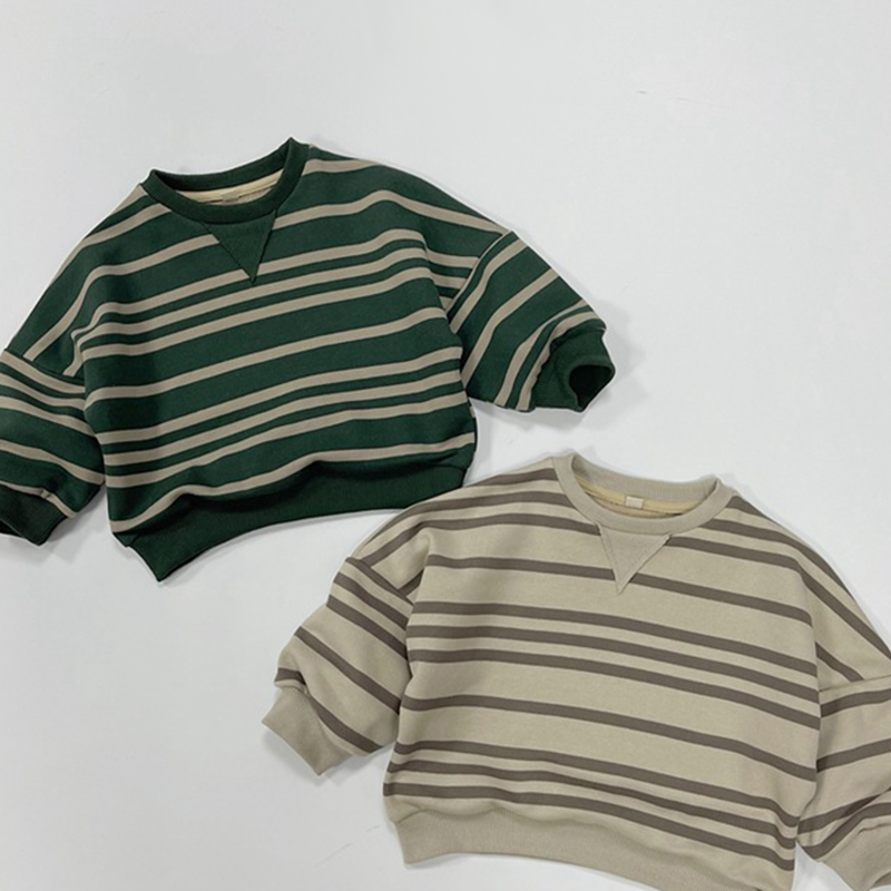 Toddler Casual Striped Loose Comfort Sweatshirt