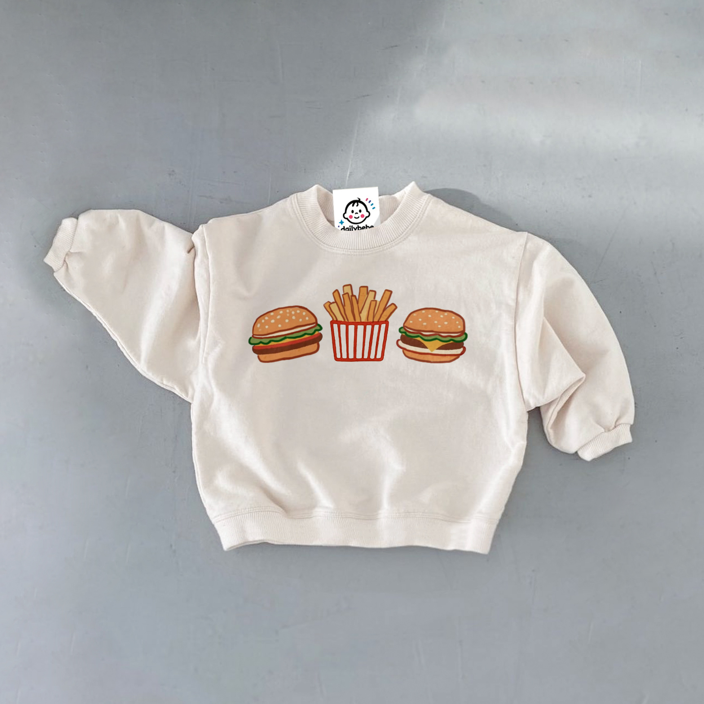 Baby Burger Fries White Sweatshirt