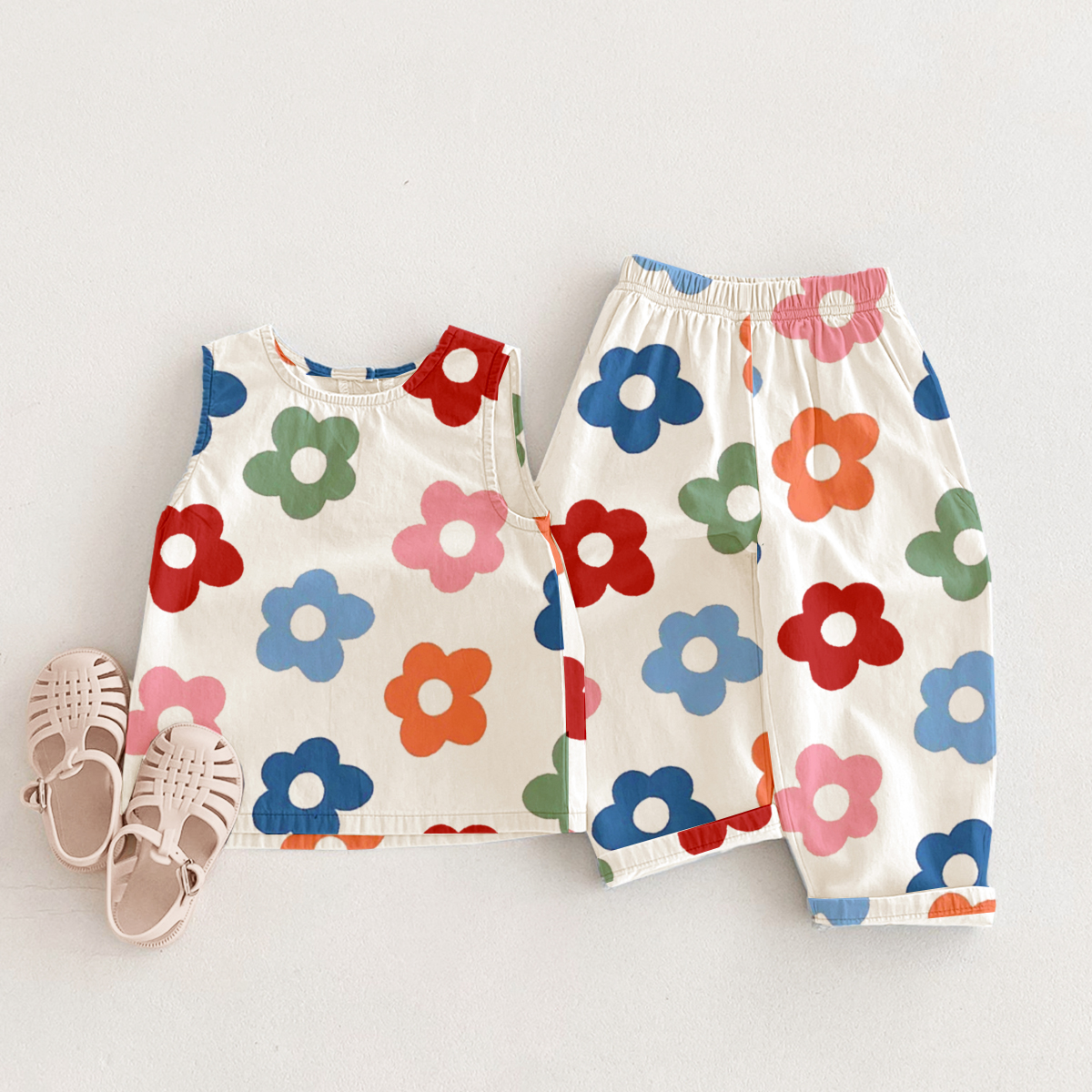 Baby & Kids Colorful Florals 2 Piece Set