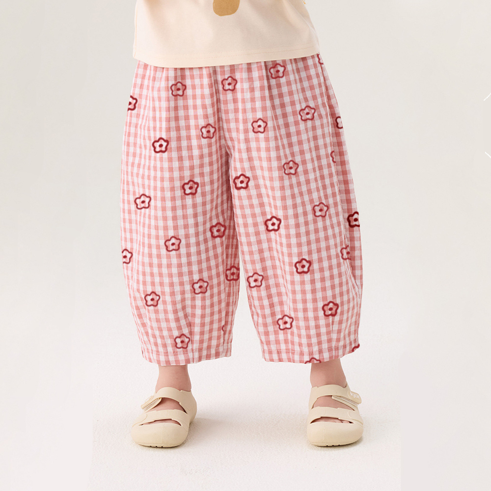 Baby & Kids Flowers Strawberry Plaid Pants