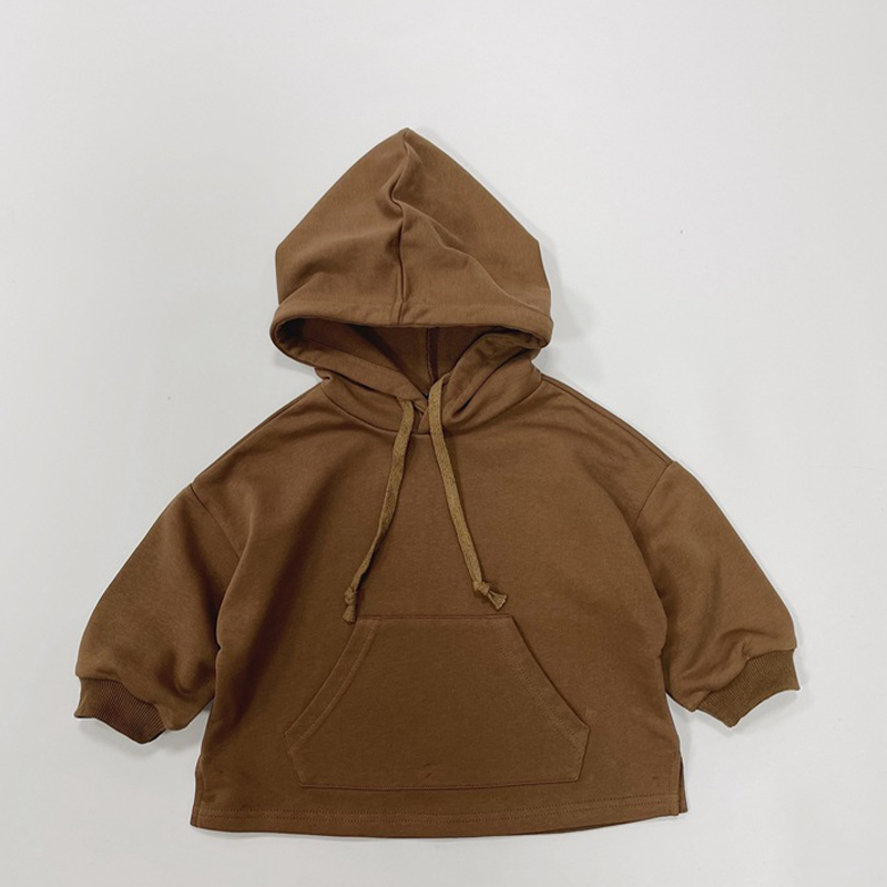 Toddler Casual Pocket Solid Color Hoodie