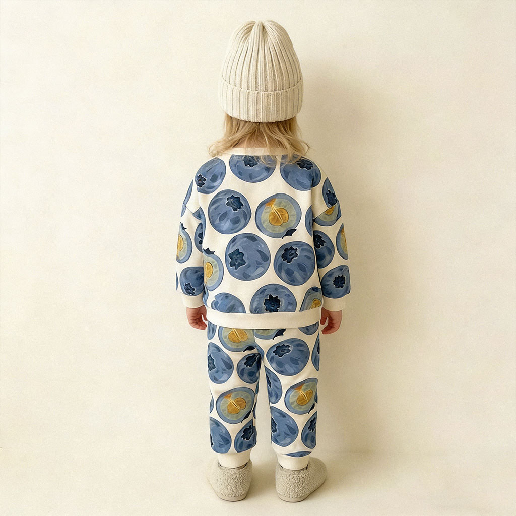 Baby Toddler Blueberry Pattern 2-Piece Set