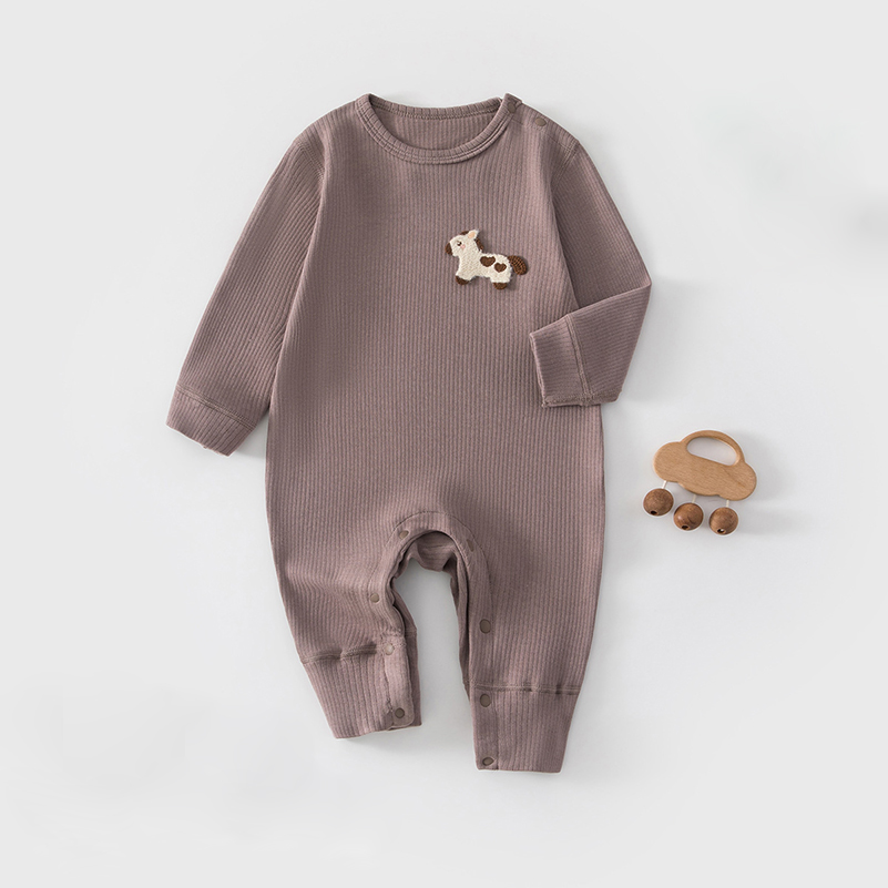 Baby Cartoon Horse Ribbed Romper