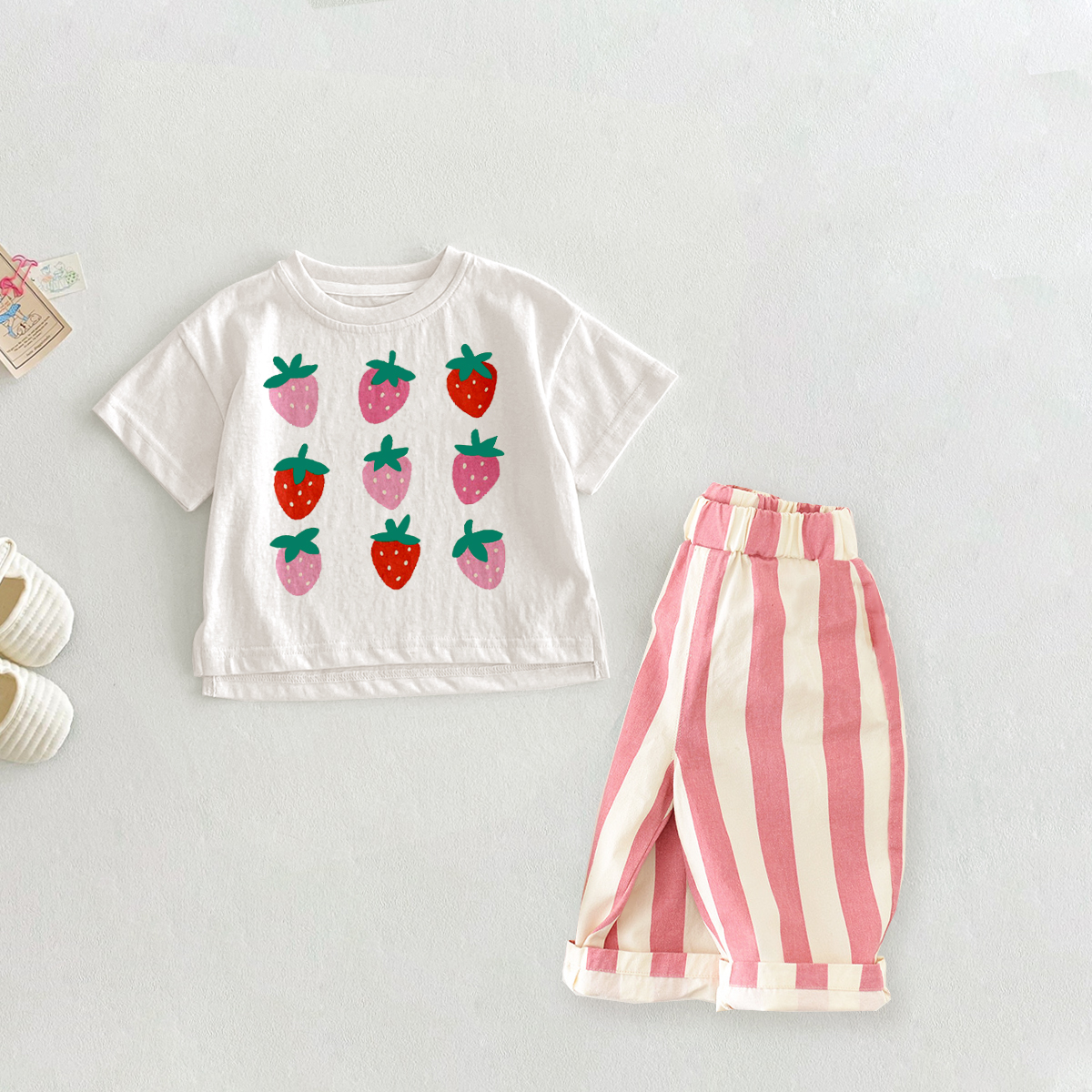Baby Toddler Strawberry Pink 2-Piece Set