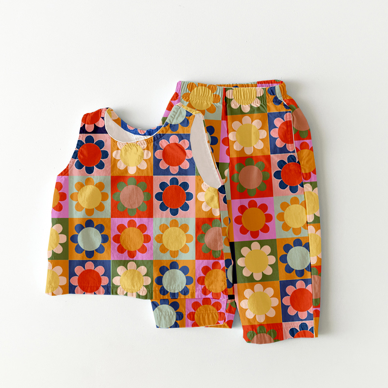 Baby & Kids Flower Check 2 Piece Set