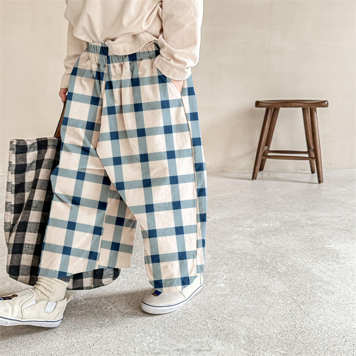 Baby & Kids Plaid Printing Pants