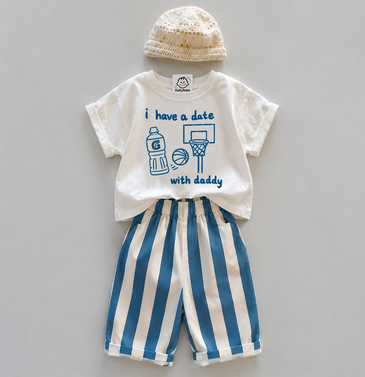 I HAVE A DATE WITH DADDY Baby Toddler Basketball 2-Piece Set