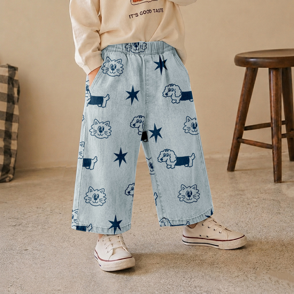 Baby & Kids Dog Cat Denim Pants