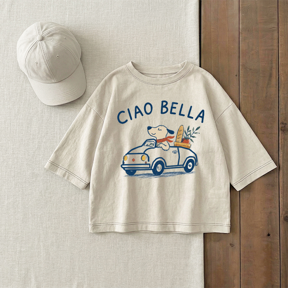 CIAO BELLA Baby & Kids Dog Car T-Shirt (6M-12Y)