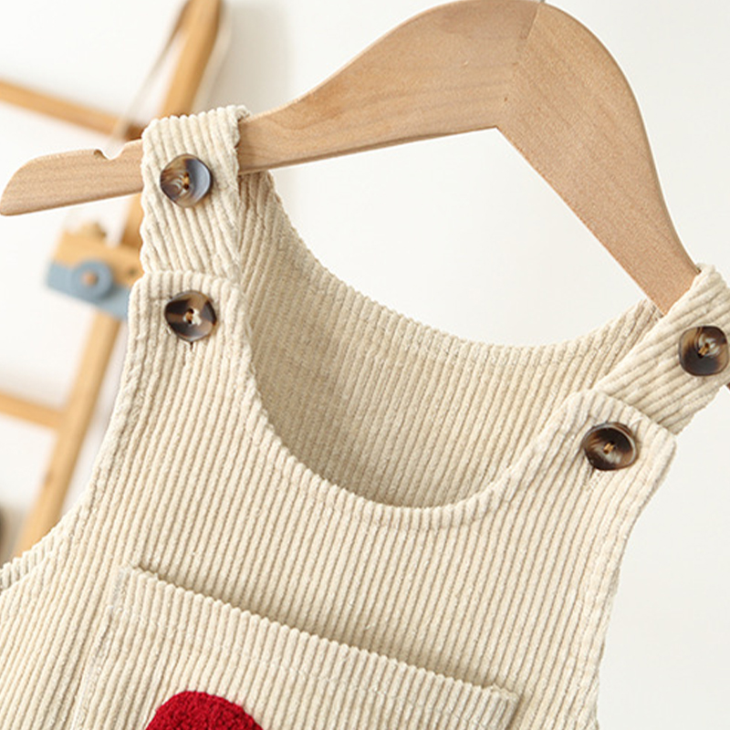 Baby Toddler Heart Corduroy Overalls
