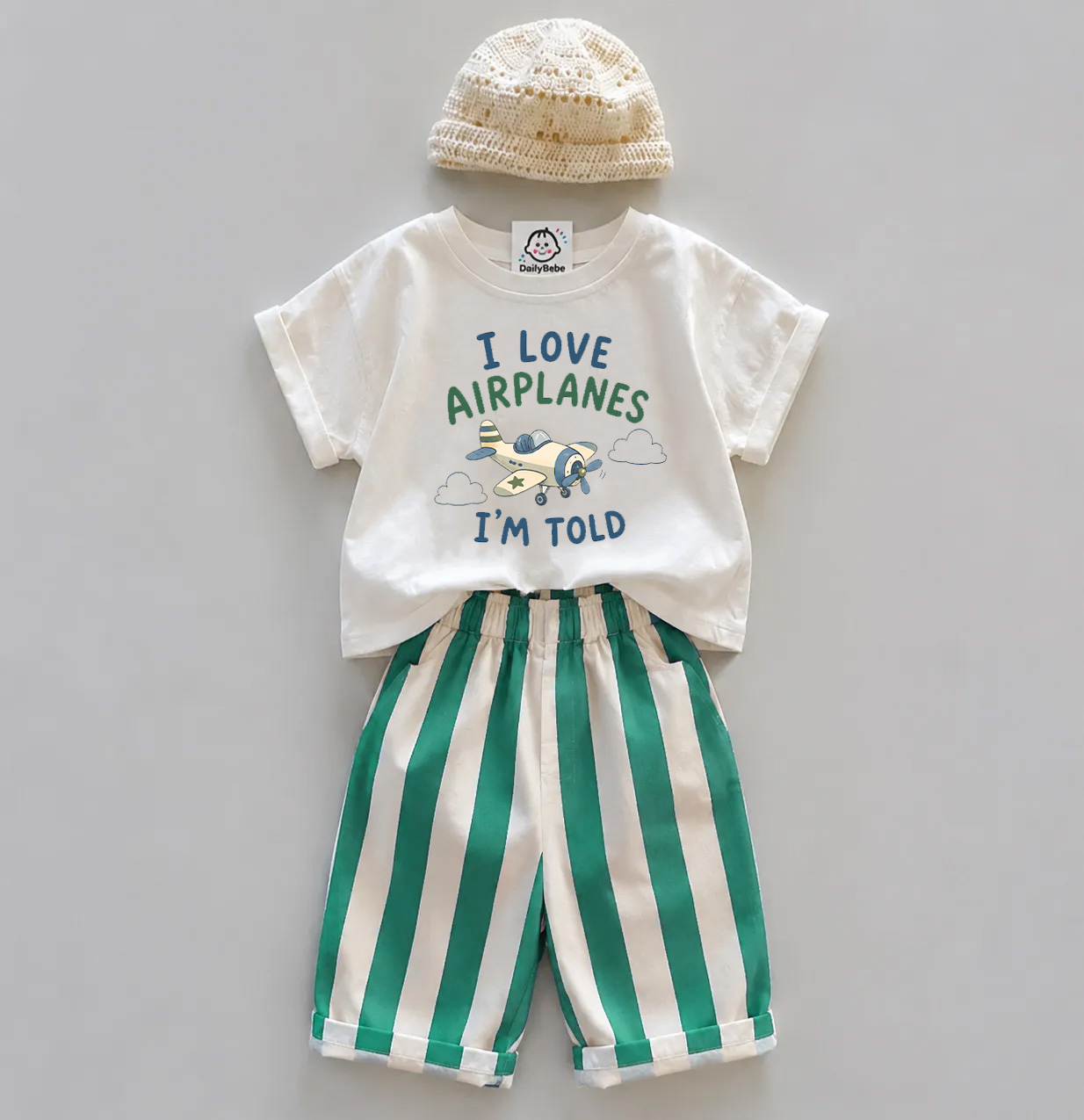 I LOVE AIRPLANES I'M TOLD Baby Toddler 2-Piece Set