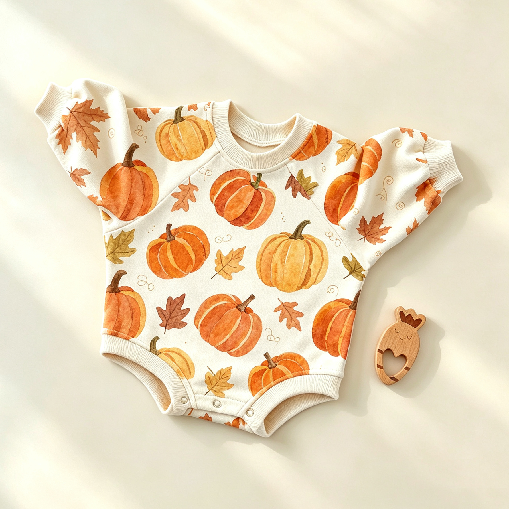 Baby Pumpkin Maple leaf Bodysuit