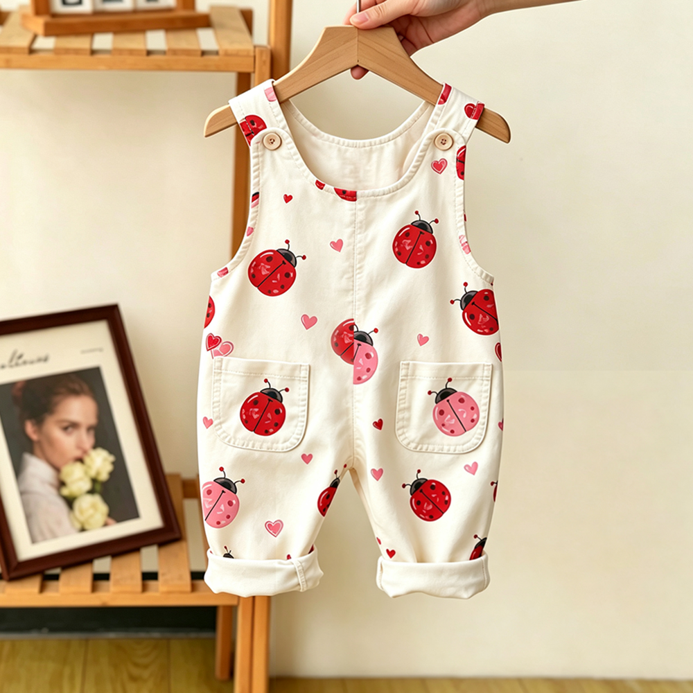 Baby Toddler Ladybug Overalls