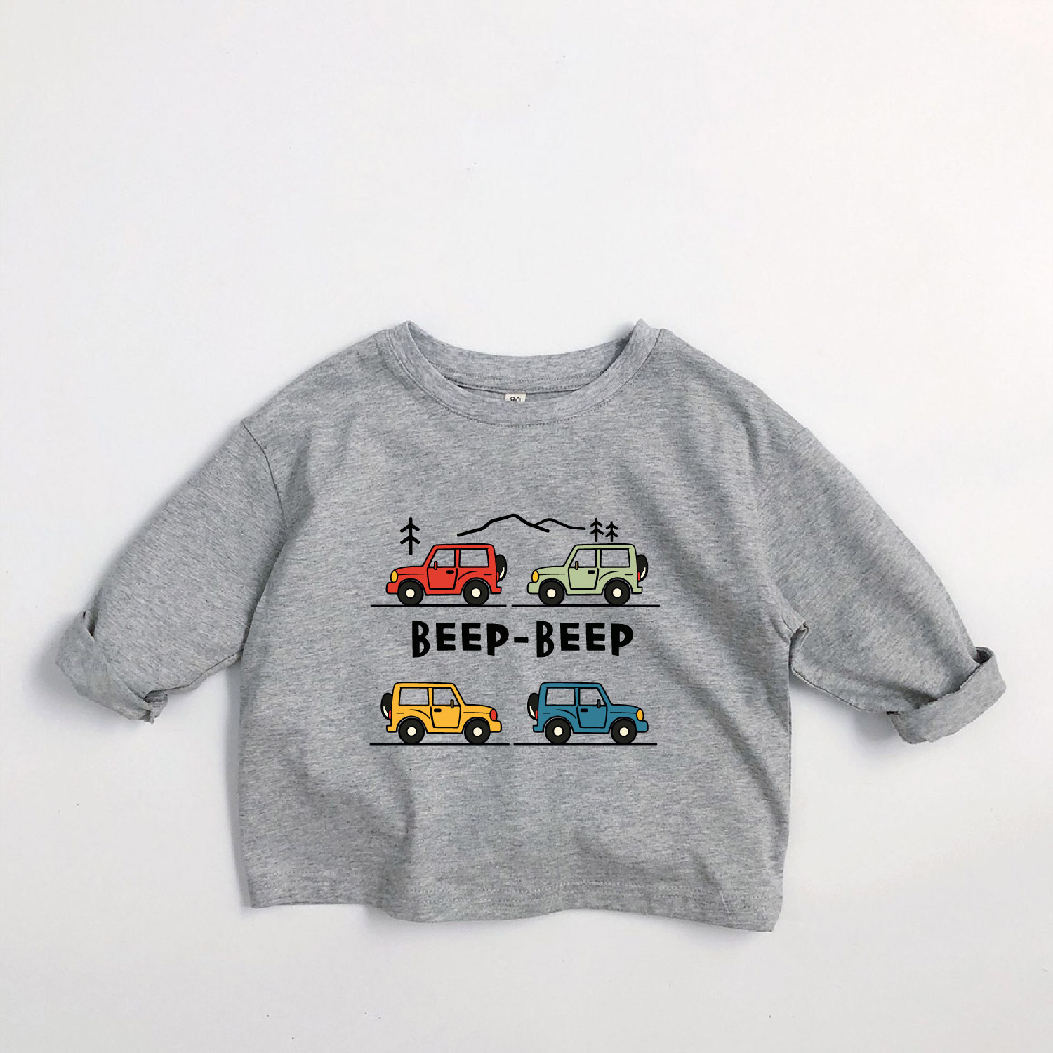 BEEP BEEP Kids Colorful Car Long-Sleeve T-shirt