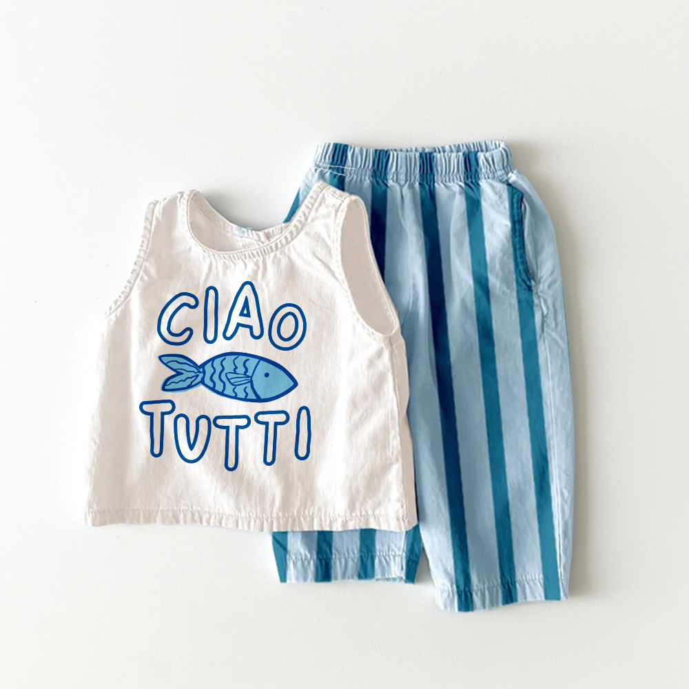 THE CIAO TUTTI Baby 2 Piece Sardines Stripe Pants Sets