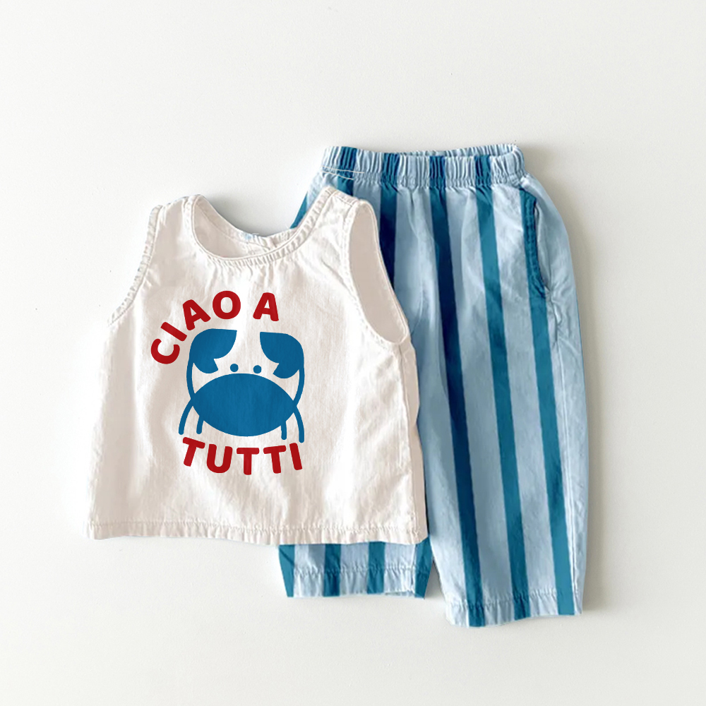 CIAO A TUTTI Baby 2 Piece Crab Stripe Pants Sets