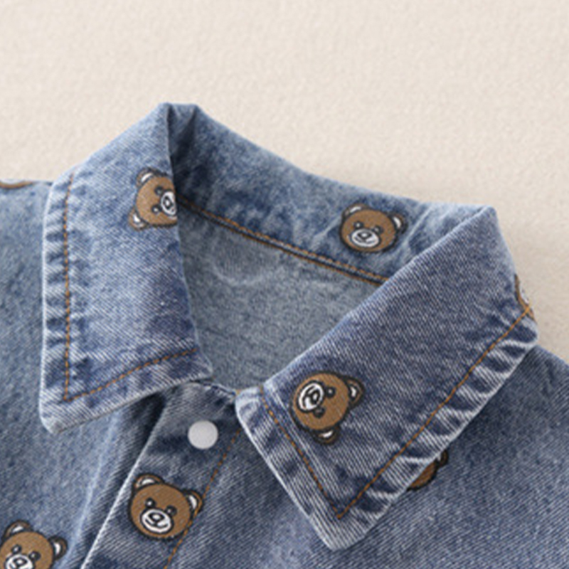 Baby Bear Polo Denim Romper