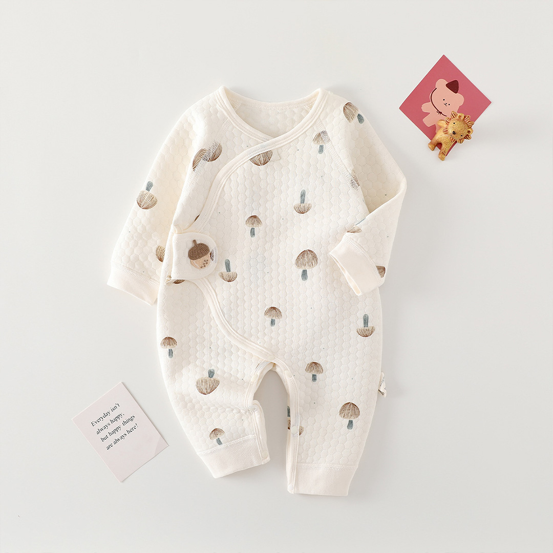 Baby Newborn Mushroom Acorns Quilted Romper