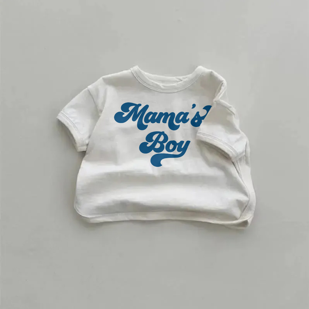 MAMA'S BOY Baby Comfort Solid Color Simple T-shirt