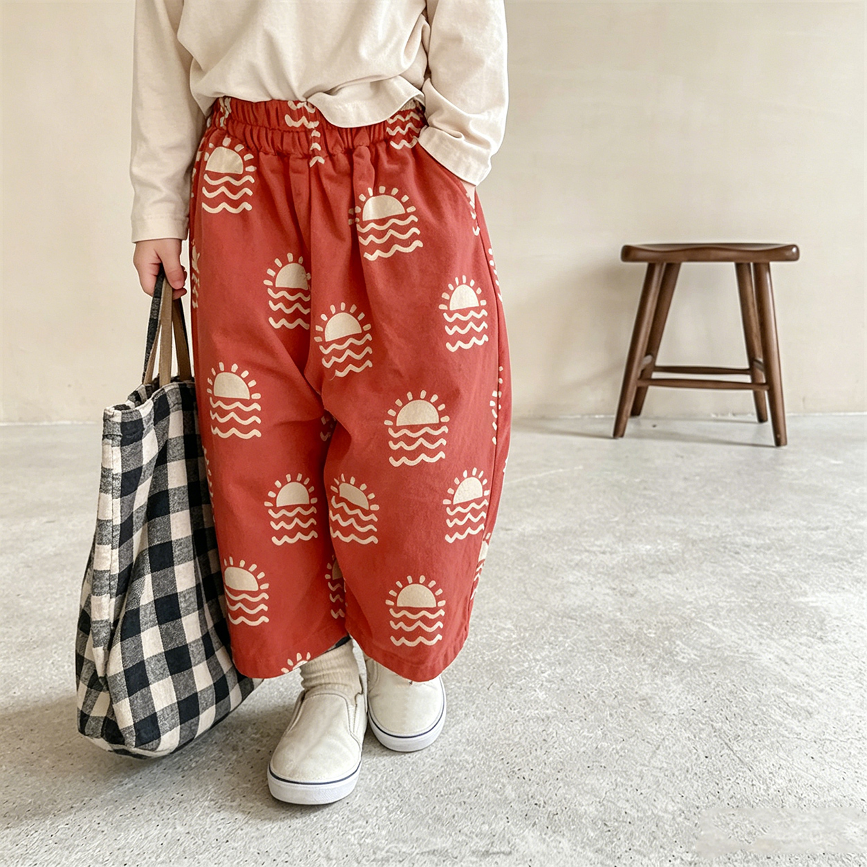 Baby & Kids Sunset Printing Orange Red Pants