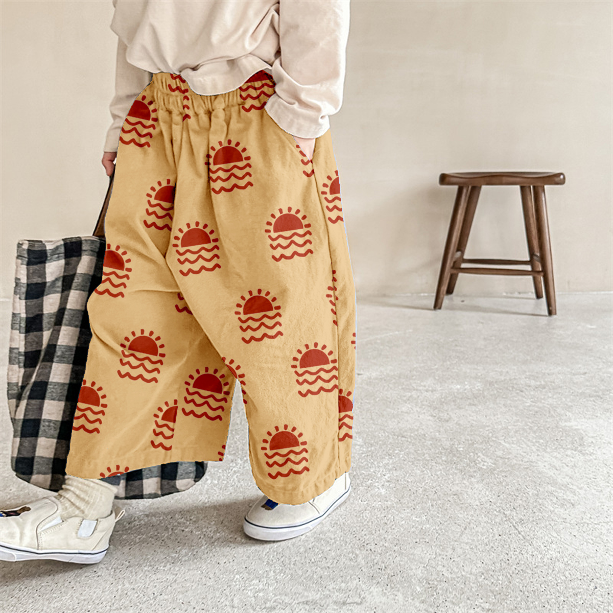 Baby & Kids Sunset Printing Yellow Pants