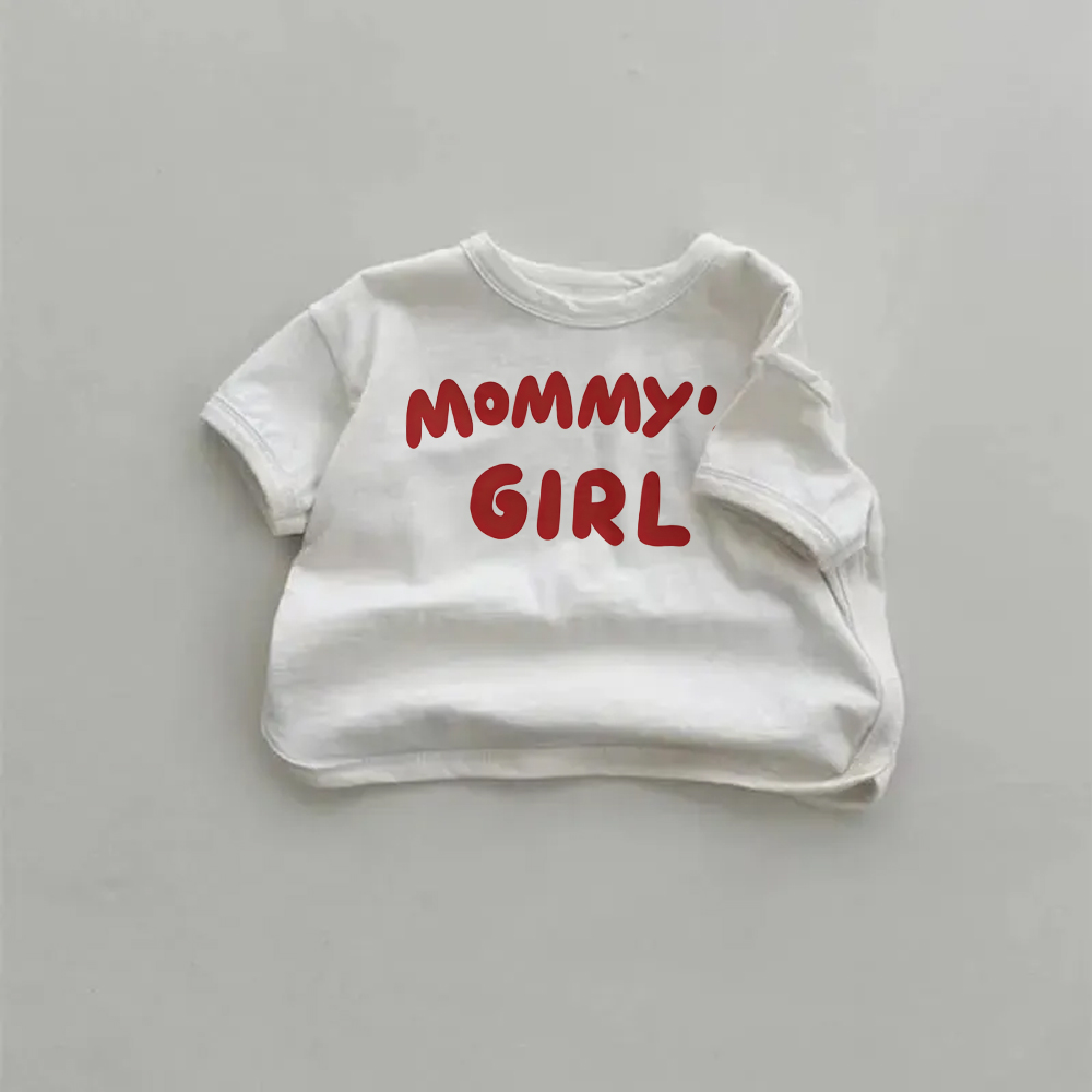 MOMMY'S GIRL Baby Comfort Solid Color Simple T-shirt