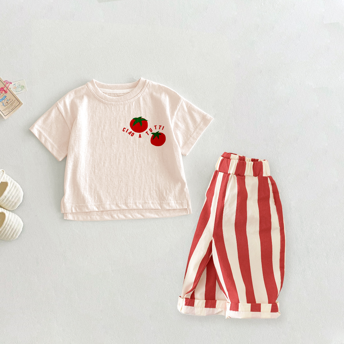 CIAO A TUTTI Baby 2-Piece Tomatoes Casual Pants Set