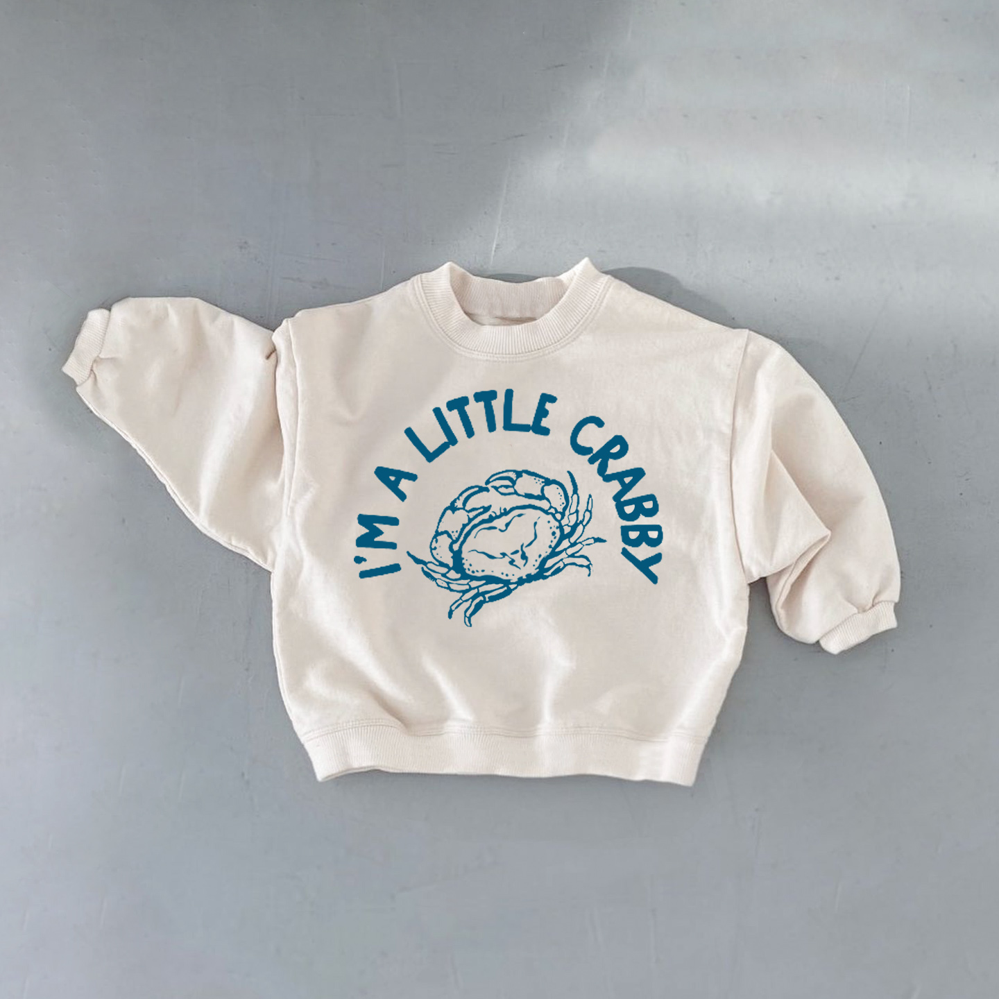 I'M LITTLE CRABBY Baby Toddler White Sweatshirt
