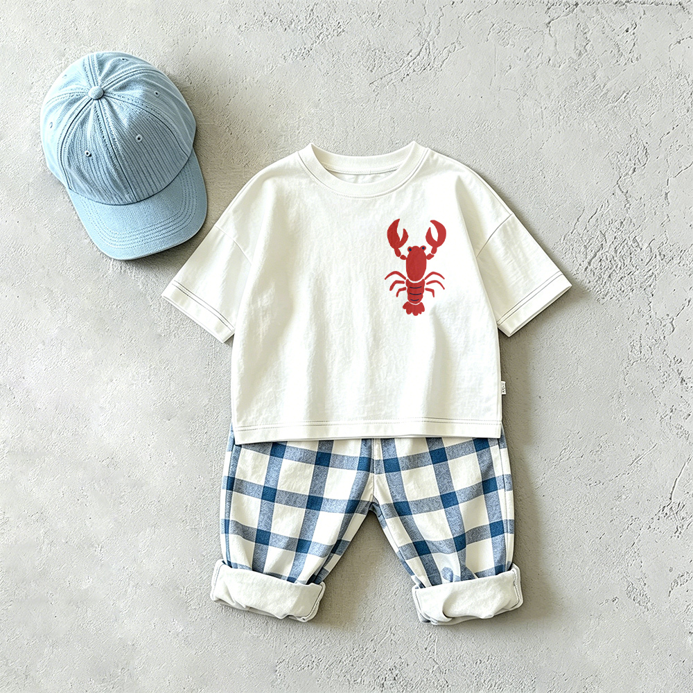 LOBSTER Baby & Kids Plaid 2 Piece Set