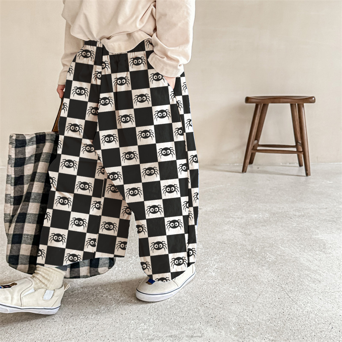 Baby & Kids Spider Check Pattern Pants