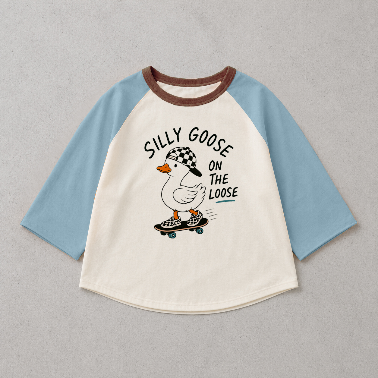SILLY GOOSE ON THE LOOSE Baby & Kids Color Blocking Tee