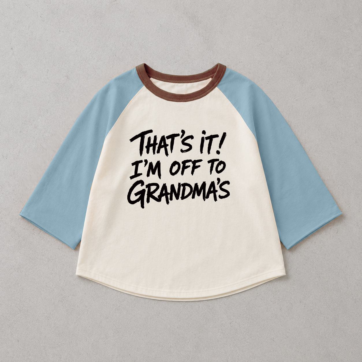 THAT'S IT I'M OFF TO GRANDMA'S Baby & Kids Slogan Color Blocking Tee