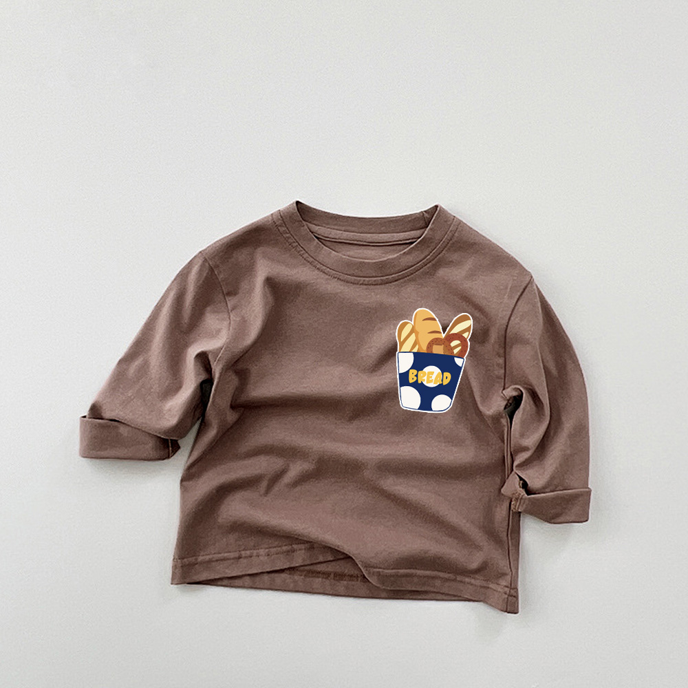 Baby & Kids Bread Solid Color Casual T-Shirt