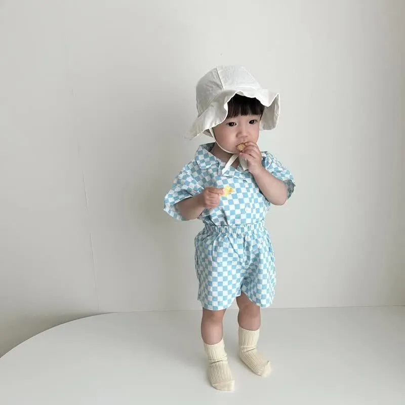 Baby Toddler 2-Piece Plaid Polo Casual Set