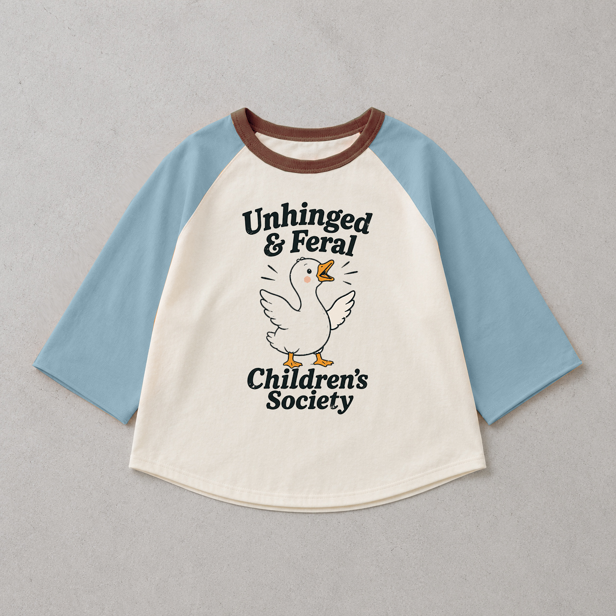 UNHINGED & FERAL CHILDREN'S SOCIETY Baby & Kids Goose Color Blocking Tee