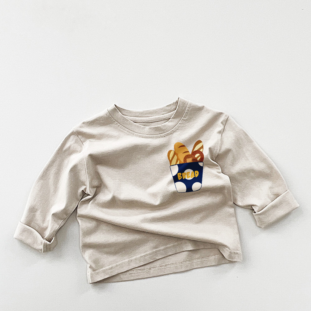 Baby & Kids Bread Solid Color Casual T-Shirt