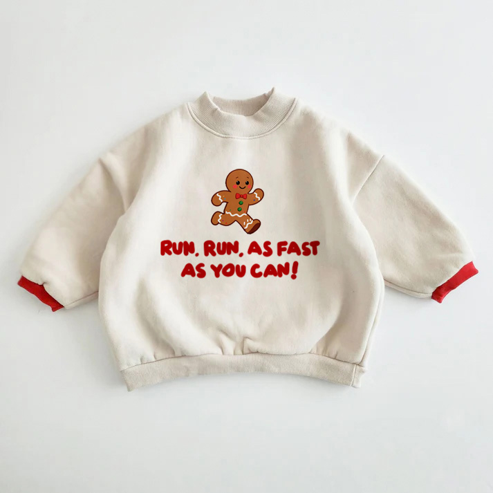 RUN RUN AS FAST AS YOU CAN Baby Toddler Gingerbread Man Sweatshirt