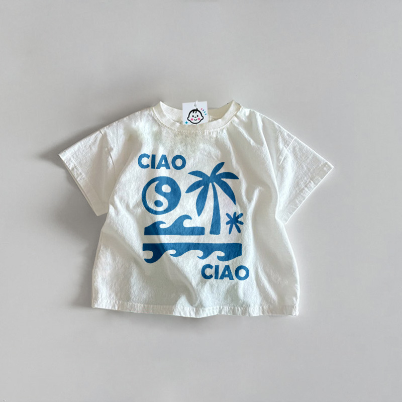 CIAO CIAO Baby Toddler Tai Chi Wave White T-Shirt