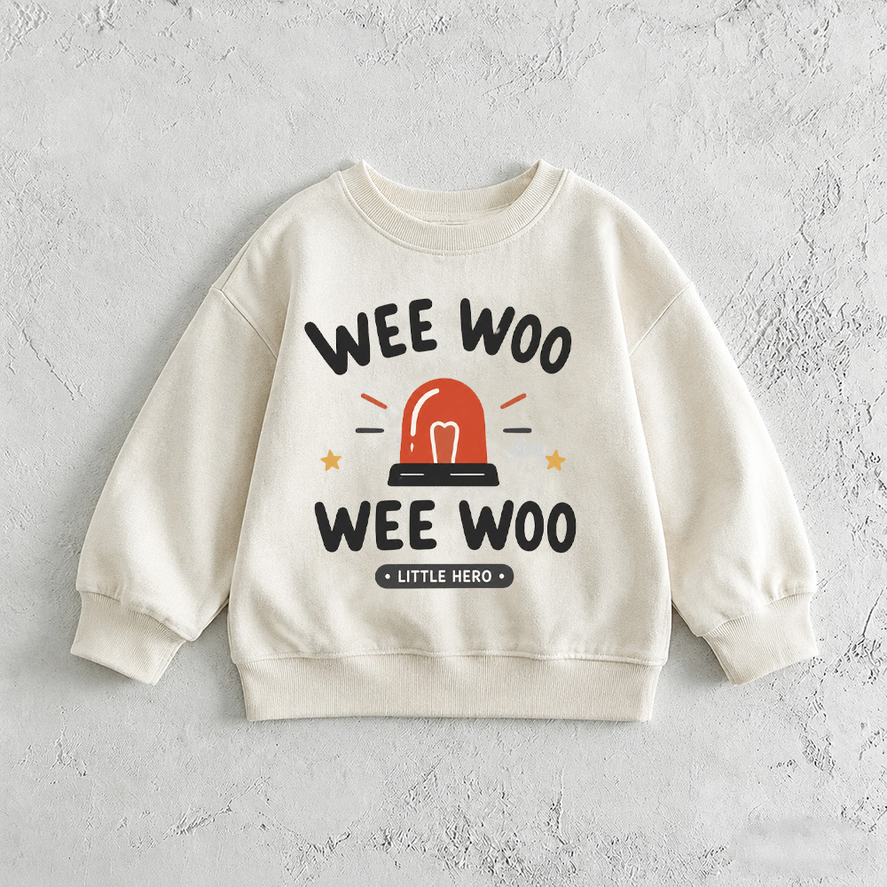 WEE WOO Baby & Kids Pattern White Sweatshirt