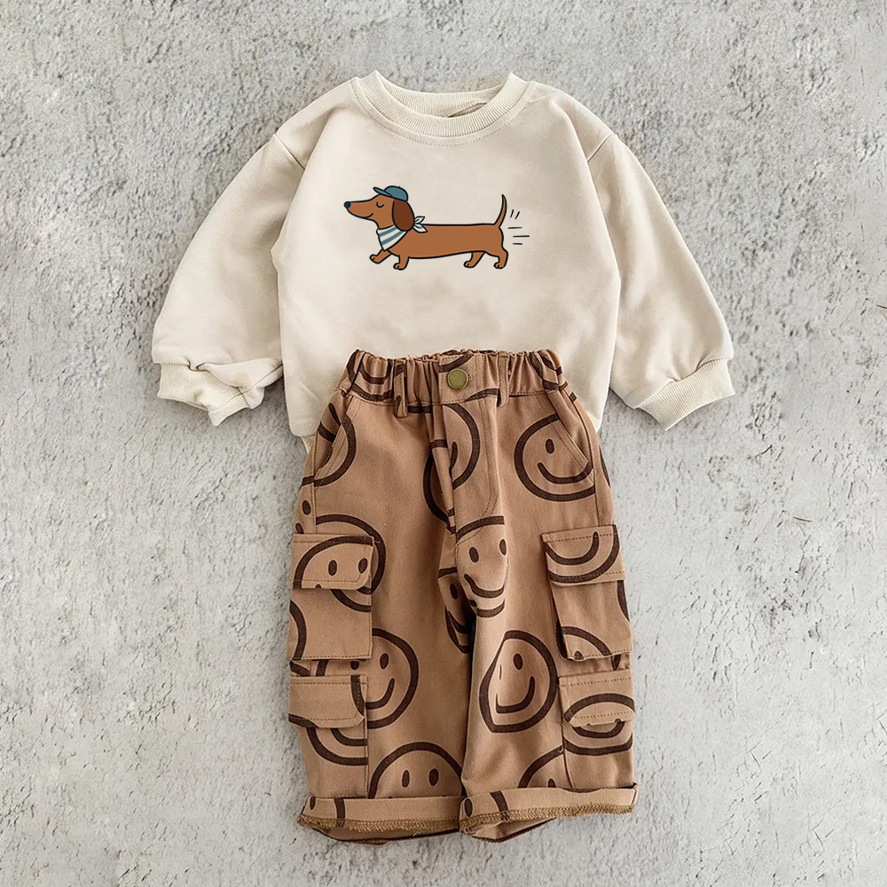 Baby & Kids Smiling Dachshund 2-Piece Set